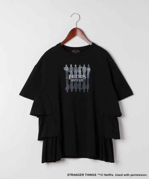 セール】【STRANGER THINGS】コラボ サイドフリルTシャツ（T