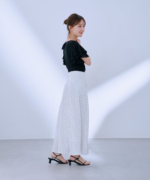 COHINA(コヒナ)の「【接触冷感】フリルスリーブシアーカットトップス 【低身長・小柄女性】(Tシャツ/カットソー・レディース・ブラック/ベージュ/ブルー・ONE SIZE)」の9枚目の写真