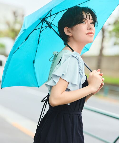 COHINA(コヒナ)の「【接触冷感】フリルスリーブシアーカットトップス 【低身長・小柄女性】(Tシャツ/カットソー・レディース・ブラック/ベージュ/ブルー・ONE SIZE)」の12枚目の写真