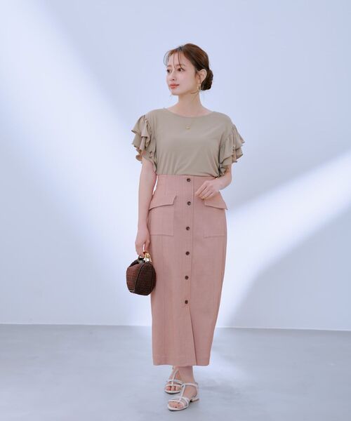 COHINA(コヒナ)の「【接触冷感】フリルスリーブシアーカットトップス 【低身長・小柄女性】(Tシャツ/カットソー・レディース・ブラック/ベージュ/ブルー・ONE SIZE)」の19枚目の写真