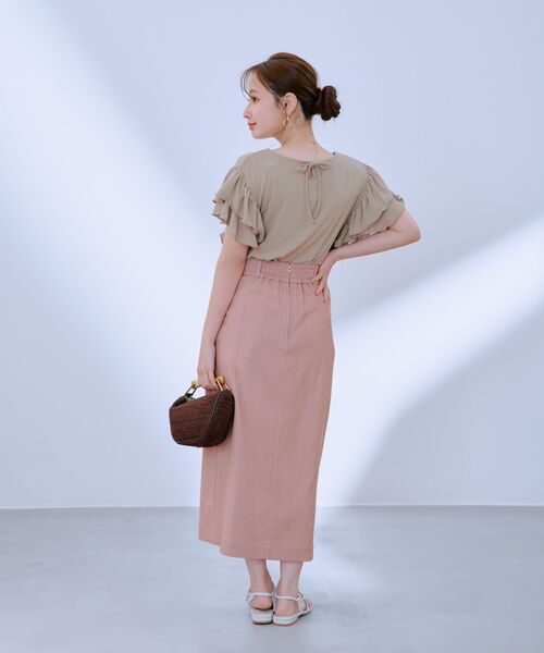COHINA(コヒナ)の「【接触冷感】フリルスリーブシアーカットトップス 【低身長・小柄女性】(Tシャツ/カットソー・レディース・ブラック/ベージュ/ブルー・ONE SIZE)」の21枚目の写真
