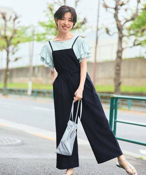 COHINA(コヒナ)の「【接触冷感】フリルスリーブシアーカットトップス 【低身長・小柄女性】(Tシャツ/カットソー・レディース・ブラック/ベージュ/ブルー・ONE SIZE)」の10枚目の写真