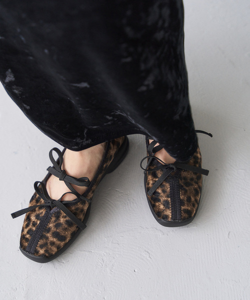 【極美品✨】le talon ルタロン ダブルリボンバレリーナ 黒 ブラック 追加3》Lダブルリボンバレリーナ（スニーカー）｜LE TALON