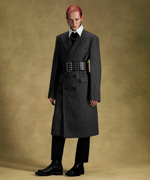 JOHN LAWRENCE SULLIVAN（ジョンローレンスサリバン）の「JOHN LAWRENCE SULLIVAN MELTON DOUBLE BREASTED CHESTERFIELD COAT (1B003-0225-08)（その他アウター・メンズ・ブラック/グレー・48）」の3枚目の写真