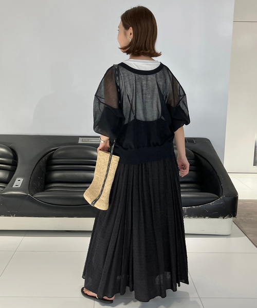 SLOBE IENA（スローブイエナ）の「《追加/2枚セット》エアリーギャザーキャミワンピースセット（ワンピース・レディース・ブラック/ブルー/パープル系その他/オレンジ・FREE）」の22枚目の写真