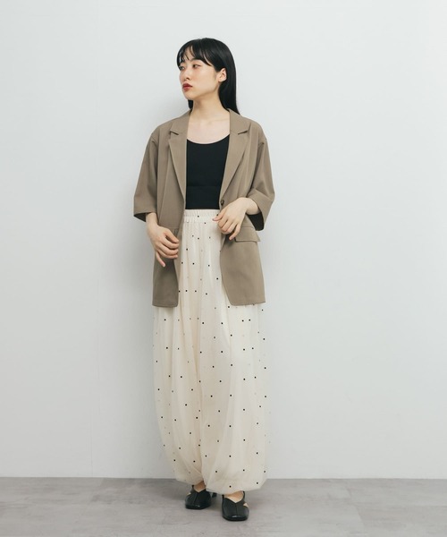 KBF（ケイビーエフ）の「フロッキードットチュールバルーンパンツ（その他パンツ・レディース・アイボリー/ブラック・ONE）」の14枚目の写真