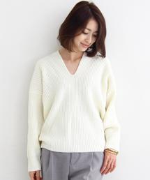 BEAUTY&YOUTH UNITED ARROWS | BY バルキー畦Vネックニットプルオーバー(ニット/セーター)