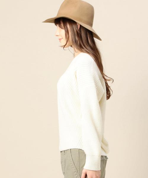 BEAUTY&YOUTH UNITED ARROWS(ビューティーアンドユースユナイテッドアローズ)の「BY バルキー畦Vネックニットプルオーバー◆(ニット/セーター・レディース・オフホワイト/オレンジ/ネイビー・フリー)」の6枚目の写真