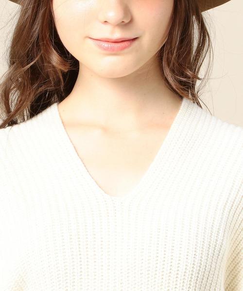 BEAUTY&YOUTH UNITED ARROWS(ビューティーアンドユースユナイテッドアローズ)の「BY バルキー畦Vネックニットプルオーバー◆(ニット/セーター・レディース・オフホワイト/オレンジ/ネイビー・フリー)」の12枚目の写真