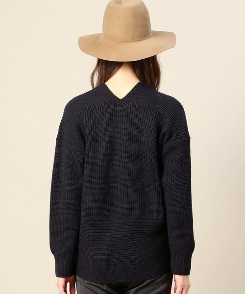 BEAUTY&YOUTH UNITED ARROWS(ビューティーアンドユースユナイテッドアローズ)の「BY バルキー畦Vネックニットプルオーバー◆(ニット/セーター・レディース・オフホワイト/オレンジ/ネイビー・フリー)」の9枚目の写真