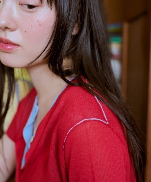 common gull products.（コモンガルプロダクツ）の「2つで1つのカーディガン晴天（カーディガン/ボレロ・レディース・イエロー系/ブラウン系/レッド系・SMALL/MEDIUM）」の5枚目の写真