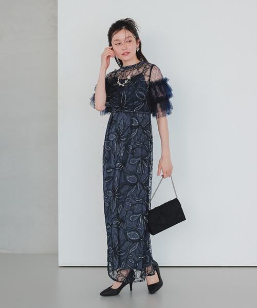 【Dorry Doll】オケージョンドレス Dorry Doll ドレス ダイヤフラワーレースドレス 結婚式お呼ばれ