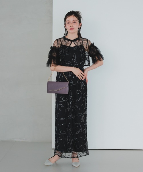 Dorry Doll(ドリードール)の「シャイニーマルチドレス(ドレス・レディース・ベージュ/チャコール/ブラック/ピンク・MEDIUM)」の5枚目の写真