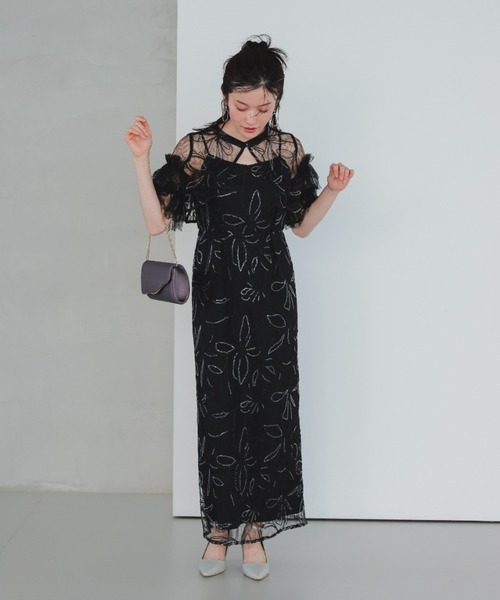 Dorry Doll(ドリードール)の「シャイニーマルチドレス(ドレス・レディース・ベージュ/チャコール/ブラック/ピンク・MEDIUM)」の6枚目の写真