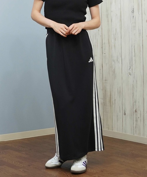 adidas(アディダス)の「adidas/アディダス ロングスカート Iライン ジャージ素材 SW799(スカート・レディース・ブラウン/ブラック/セージグリーン・M/L/S)」の12枚目の写真