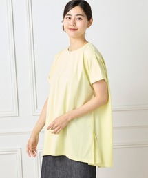 【接触冷感】サイロプレミアム天竺 フレンチスリーブチュニックカットソー