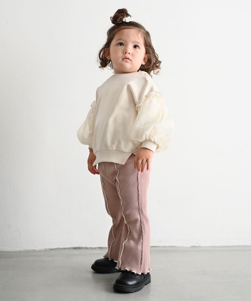 PUPPAPUPO（プッパプーポ）の「メロー フレア パンツ リブ（その他パンツ・キッズ・チャコール/ピンクベージュ/グレイッシュベージュ・70/80/90/100/110）」の17枚目の写真