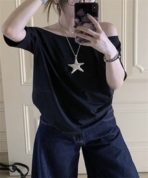 ルーズネック2WAYオフショルTシャツ