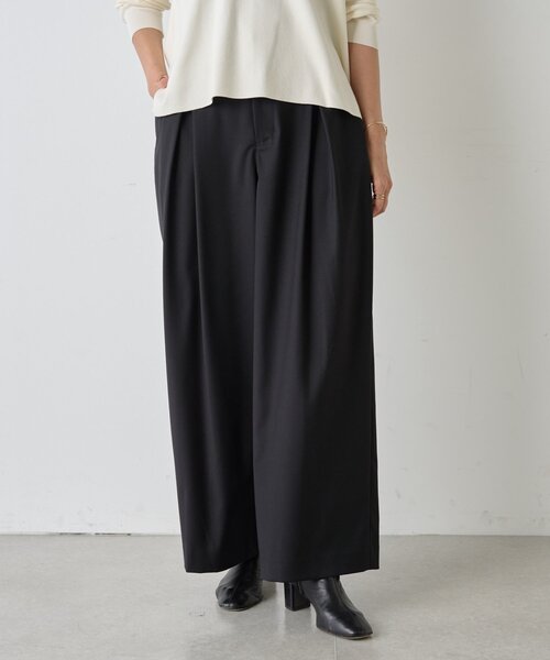 BEARDSLEY（ビアズリー）の「ワイドレッグパンツ（その他パンツ・レディース・ブラック/ベージュ・1/0）」の8枚目の写真