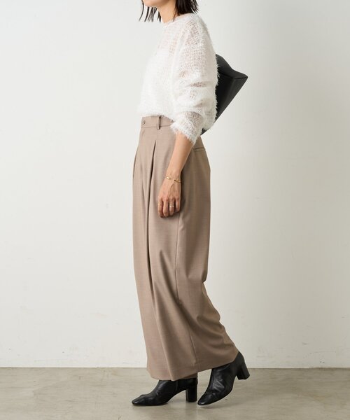 BEARDSLEY（ビアズリー）の「ワイドレッグパンツ（その他パンツ・レディース・ブラック/ベージュ・1/0）」の21枚目の写真