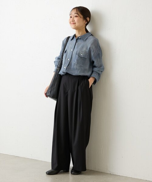 BEARDSLEY（ビアズリー）の「ワイドレッグパンツ（その他パンツ・レディース・ブラック/ベージュ・1/0）」の20枚目の写真