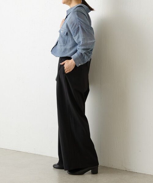 BEARDSLEY（ビアズリー）の「ワイドレッグパンツ（その他パンツ・レディース・ブラック/ベージュ・1/0）」の18枚目の写真