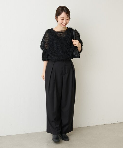 BEARDSLEY（ビアズリー）の「ワイドレッグパンツ（その他パンツ・レディース・ブラック/ベージュ・1/0）」の22枚目の写真