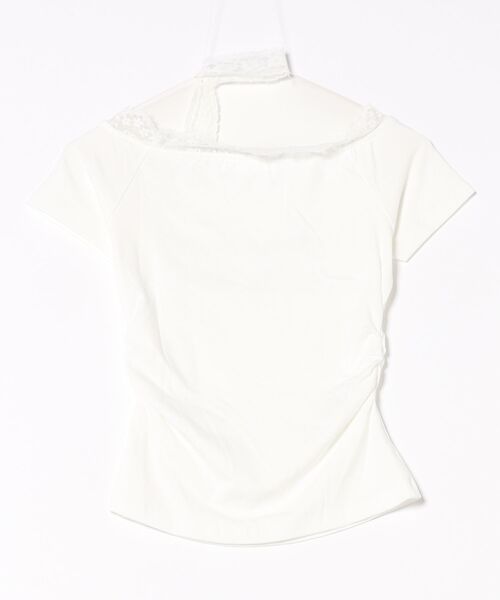 Nia(ニア)の「Nia(ニア)/【レースタイ付き】オフショルダー レースドッキングカットソー Tシャツ(Tシャツ/カットソー・レディース・グレー/ホワイト・MEDIUM/SMALL)」の15枚目の写真