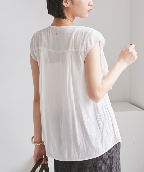 VIS（ビス）の「プリーツデザインブラウス/通勤対応（シャツ/ブラウス・レディース・サックスブルー/キナリ/スミクロ・FREE）」の13枚目の写真