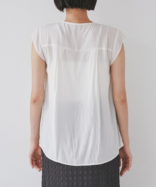 VIS（ビス）の「プリーツデザインブラウス/通勤対応（シャツ/ブラウス・レディース・サックスブルー/キナリ/スミクロ・FREE）」の20枚目の写真