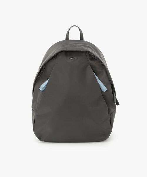 極美品 アニエスベー リュック ナイロン ロゴ バックパック アニエスベー】b.ロゴパーツ付き！ナイロン バックパック (Agnes