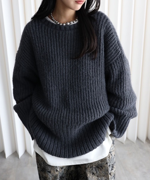 YENNA(イェンナ)の「【モヘア風ニットオーバーカーディガン】前後2WAY(カーディガン/ボレロ・レディース・アイボリー/チャコールグレー/ブルー/ブラウン/ピンク・FREE)」の2枚目の写真