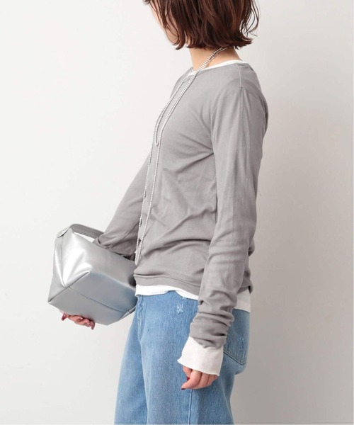 MILLER（ミラー）の「《追加6/一部カラーWEB・店舗限定》miller  SLOBE別注 SHEER RIB クルーネック（Tシャツ/カットソー・レディース・グレー/ホワイト/ブラウン/グリーン/レッド/ピンク・FREE）」の11枚目の写真