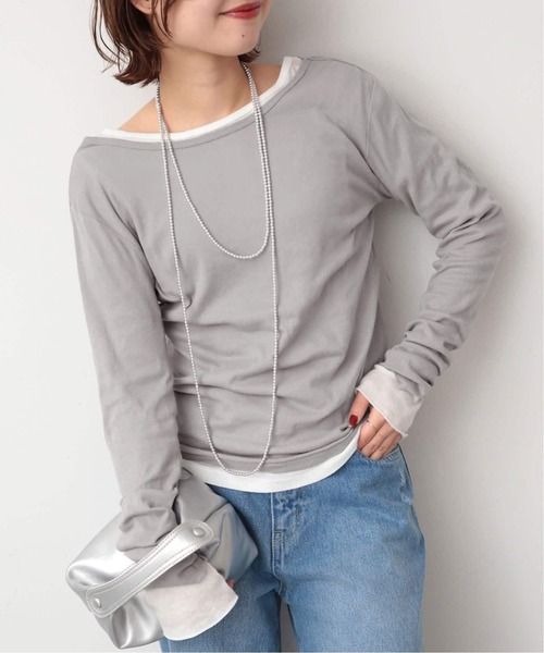 MILLER（ミラー）の「《追加6/一部カラーWEB・店舗限定》miller  SLOBE別注 SHEER RIB クルーネック（Tシャツ/カットソー・レディース・グレー/ホワイト/ブラウン/グリーン/レッド/ピンク・FREE）」の12枚目の写真