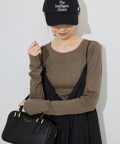 MILLER（ミラー）の「《追加6/一部カラーWEB・店舗限定》miller  SLOBE別注 SHEER RIB クルーネック（Tシャツ/カットソー・レディース・グレー/ホワイト/ブラウン/グリーン/レッド/ピンク・FREE）」の21枚目の写真