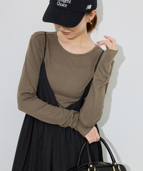 MILLER（ミラー）の「《追加6/一部カラーWEB・店舗限定》miller  SLOBE別注 SHEER RIB クルーネック（Tシャツ/カットソー・レディース・グレー/ホワイト/ブラウン/グリーン/レッド/ピンク・FREE）」の22枚目の写真