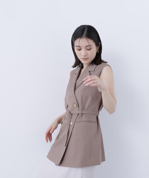 NATURAL BEAUTY BASIC(ナチュラルビューティーベーシック)の「◇ベルテッドボクシージレ(その他アウター・レディース・ダークブラウン/ベージュ・MEDIUM/SMALL)」の12枚目の写真