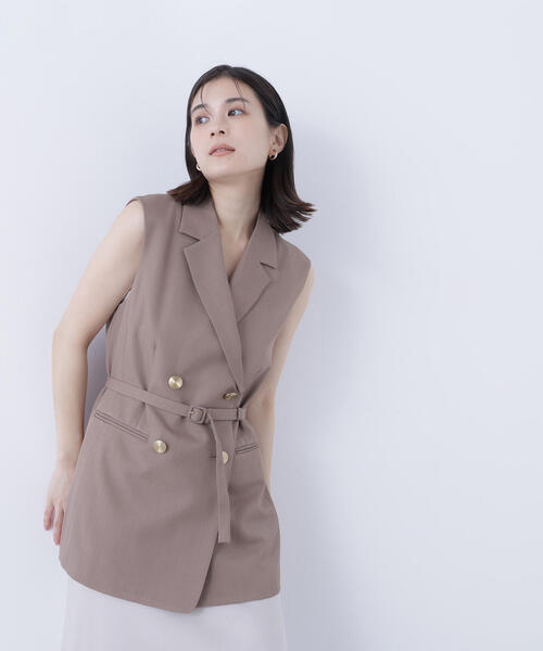 NATURAL BEAUTY BASIC(ナチュラルビューティーベーシック)の「◇ベルテッドボクシージレ(その他アウター・レディース・ダークブラウン/ベージュ・MEDIUM/SMALL)」の14枚目の写真