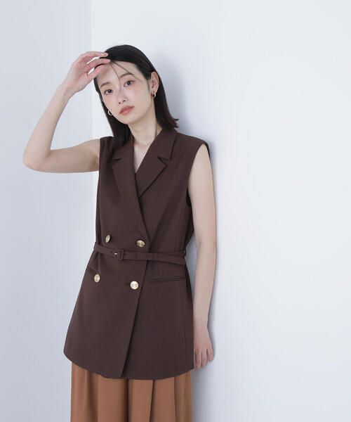 NATURAL BEAUTY BASIC(ナチュラルビューティーベーシック)の「◇ベルテッドボクシージレ(その他アウター・レディース・ダークブラウン/ベージュ・MEDIUM/SMALL)」の8枚目の写真