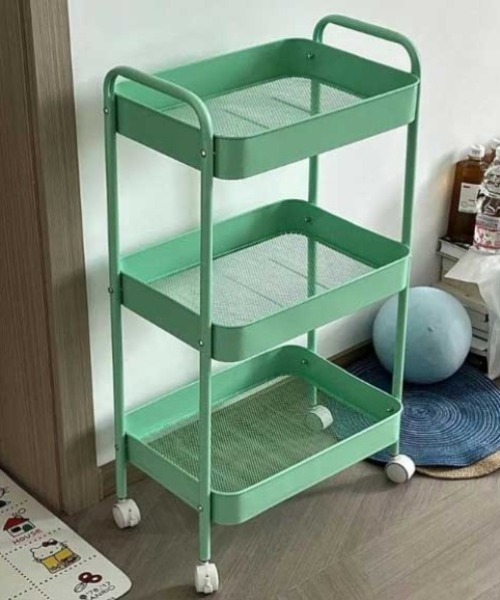 アイボリー 3段ワゴン プラスチック製 キャスター付き アイボリー 3段ワゴン プラスチック製 キャスター付き