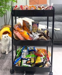 Made in I(メイドインアイ)のキャスター付き3段カラーワゴン(収納グッズ)