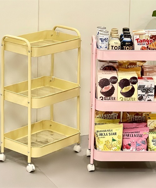 セール】キャスター付き3段カラーワゴン（収納グッズ）｜Made in I