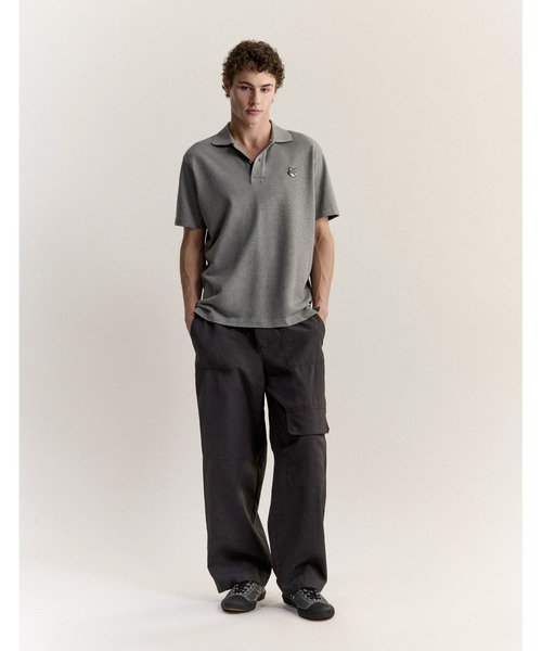 Maison Kitsune（メゾンキツネ）の「FOX HEAD OVERSIZE POLO（ポロシャツ・メンズ・ブラック/ネイビー/ダークグレー/ライトグリーン系/ベビーピンク・XS/S/M/L/XL）」の15枚目の写真