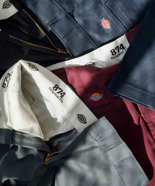 Dickies（ディッキーズ）の「Dickies/ディッキーズ Original 874(R) ワークパンツ センタープレス スケーターパンツ レングス30インチ（チノパンツ・メンズ・カーキ/チャコールグレー/ブラック/ダークブラウン/ネイビー/ダークグリーン/グレー/シルバー/オリーブ/ブルーグリーン/マルーン/レッド/ホワイト/グリーン/ヘザーチャコール・32/28/30/34/36）」の4枚目の写真