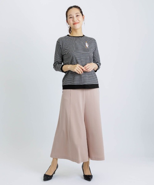 STUDIO PICONE（スタジオピッコーネ）の「マットポンチ八分丈ワイドパンツ（その他パンツ・レディース・ベージュ/グリーン/ライトグレー/ネイビー・M/LL/L）」の12枚目の写真