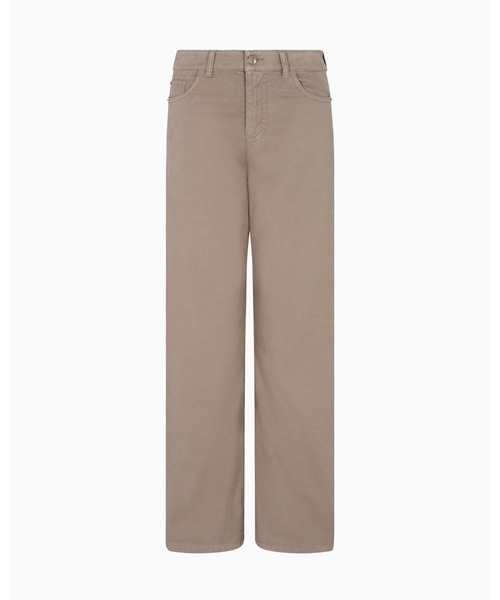 EMPORIO ARMANI(エンポリオアルマーニ)の「【エンポリオ アルマーニ】ミッドライズ クロップド ワイドレッグジーンズ J33 ストレッチドリル ガーメントダイ(デニムパンツ・レディース・グレイッシュベージュ・25inch/28inch/29inch)」の2枚目の写真