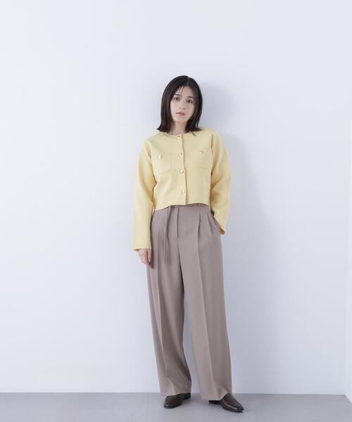 NATURAL BEAUTY BASIC（ナチュラルビューティーベーシック）の「◇【CLASSY.掲載】【ちょうど、いい服】くびれ仕込みベルテッドパンツ（その他パンツ・レディース・ブラック/ベージュ/イエロー/ブラウン・LARGE/SMALL/MEDIUM/P/S）」の4枚目の写真