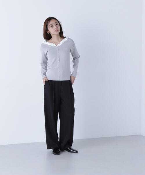 NATURAL BEAUTY BASIC（ナチュラルビューティーベーシック）の「◇【CLASSY.掲載】【ちょうど、いい服】くびれ仕込みベルテッドパンツ（その他パンツ・レディース・ブラック/ベージュ/イエロー/ブラウン・LARGE/SMALL/MEDIUM/P/S）」の9枚目の写真