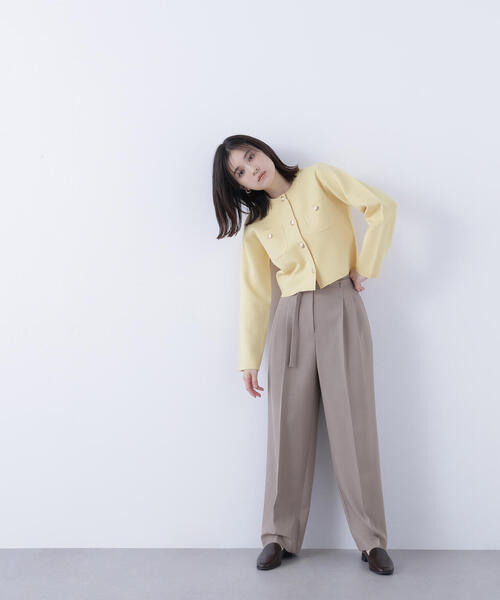 NATURAL BEAUTY BASIC（ナチュラルビューティーベーシック）の「◇【CLASSY.掲載】【ちょうど、いい服】くびれ仕込みベルテッドパンツ（その他パンツ・レディース・ブラック/ベージュ/イエロー/ブラウン・LARGE/SMALL/MEDIUM/P/S）」の20枚目の写真