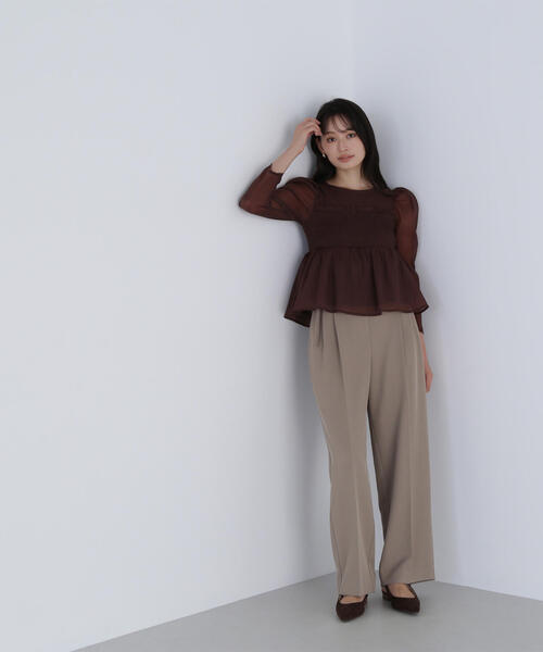 NATURAL BEAUTY BASIC（ナチュラルビューティーベーシック）の「◇【CLASSY.掲載】【ちょうど、いい服】くびれ仕込みベルテッドパンツ（その他パンツ・レディース・ブラック/ベージュ/イエロー/ブラウン・LARGE/SMALL/MEDIUM/P/S）」の22枚目の写真